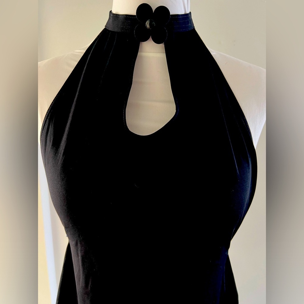 Louis Vuitton Vintage 00’s Black Halter Swimsuit w/Original Storage Bag.